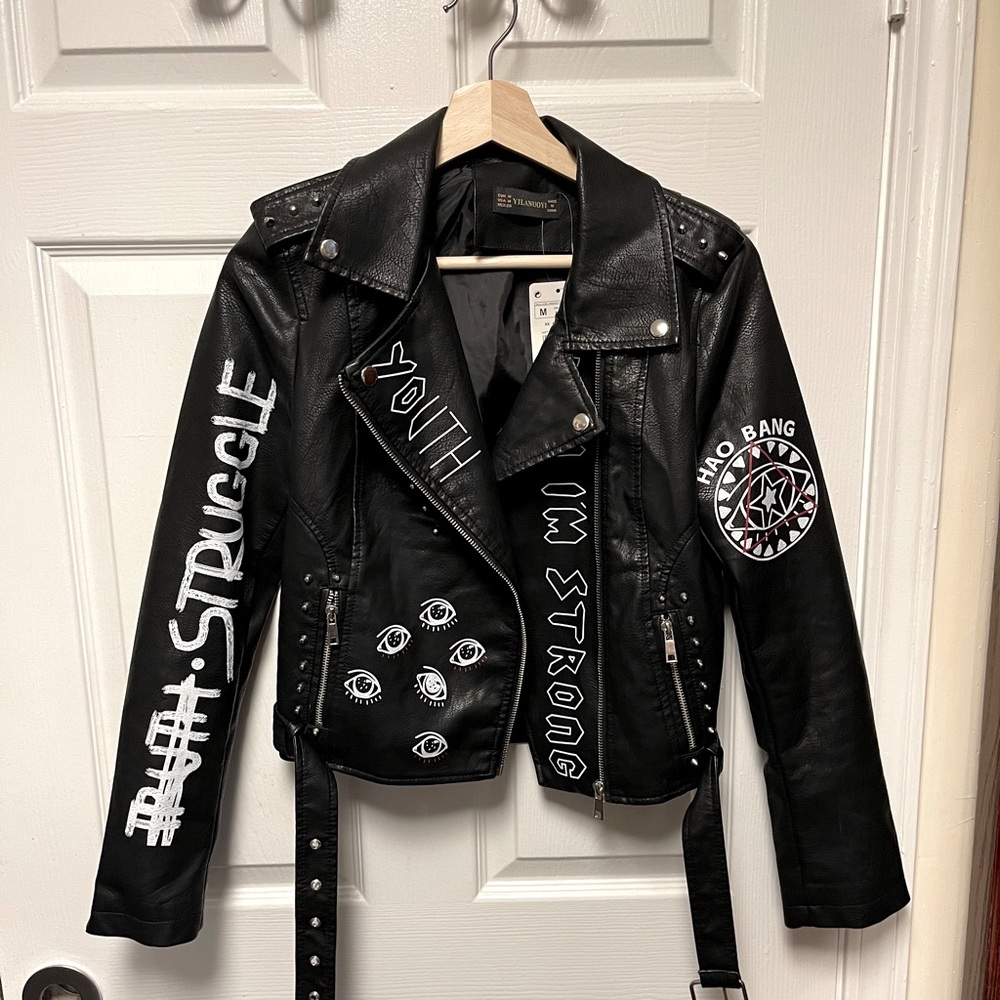 Faux Leather Moto Jacket